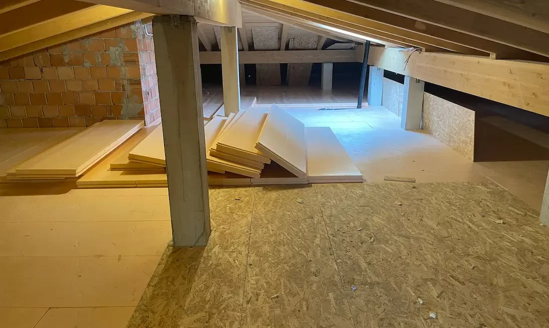 Isolamento solaio verso sottotetto con XPS e rivestimento in OSB